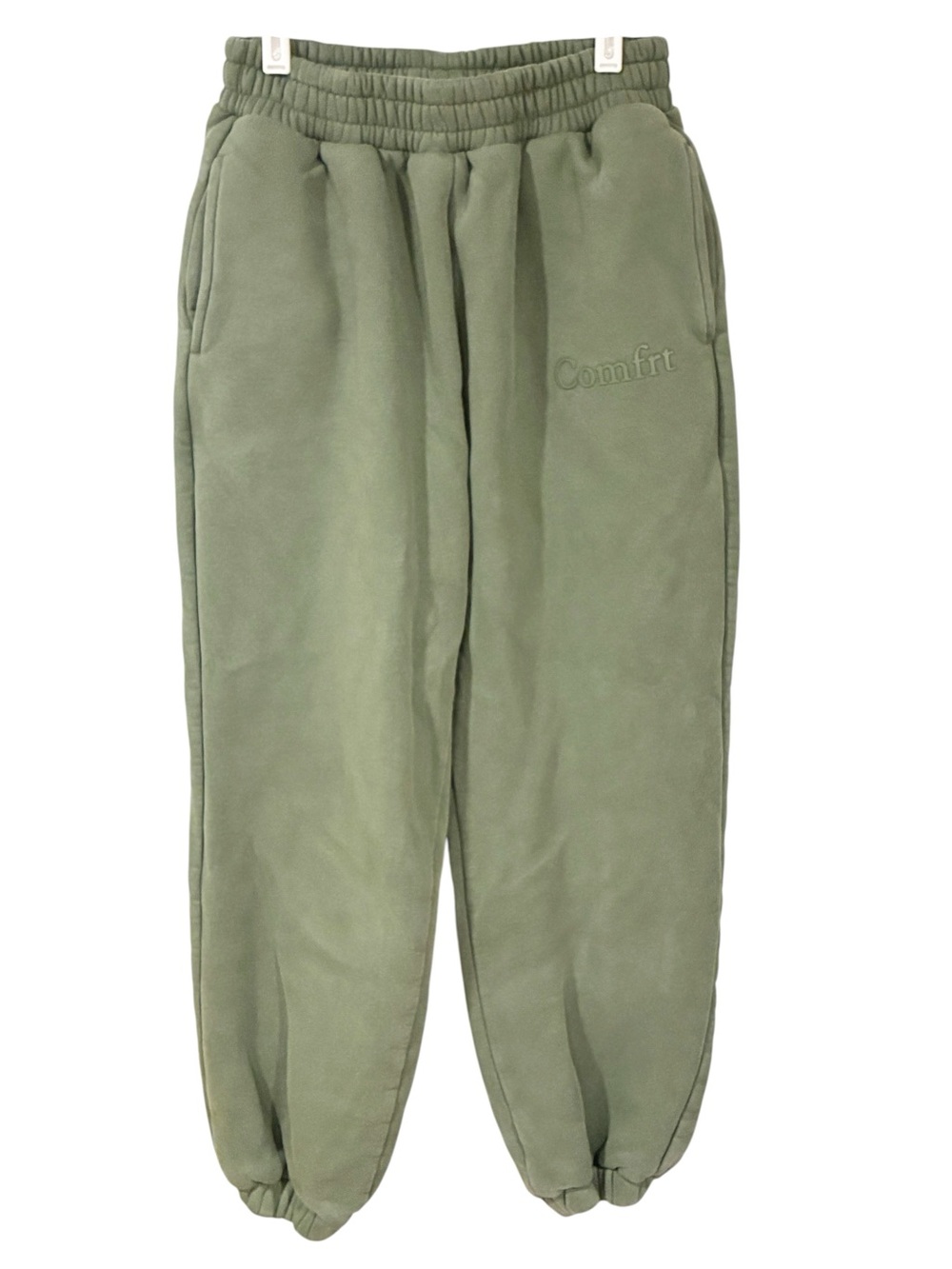 Comfrt Green Pull On Athletic Jogger Fleece Lined Sweatpants Unisex Medium